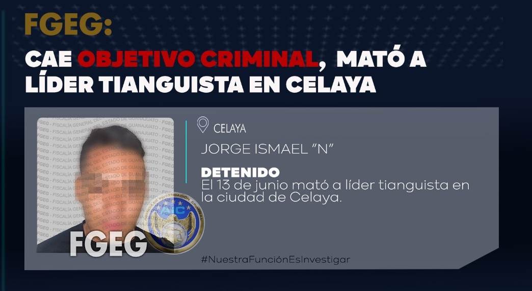 Detienen a "sicario" que asesinó a líder tianguista asesino tianguis