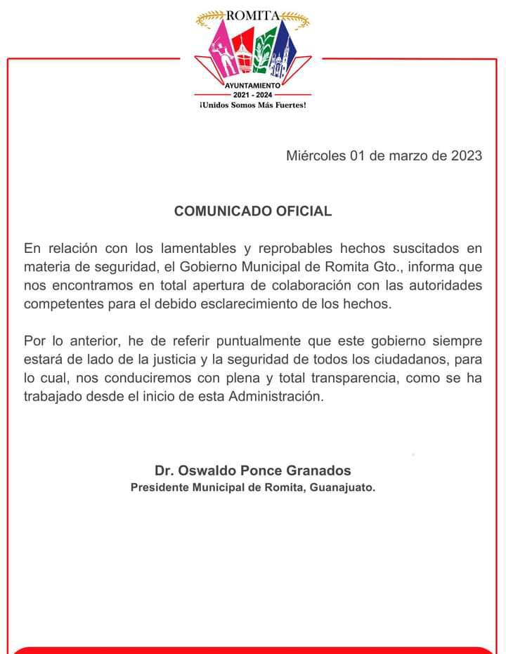 comunicado romita