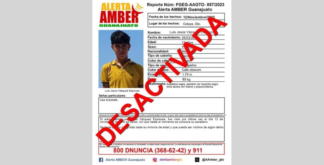Alerta Amber desactivad