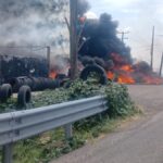 Se quema talachera y 200 llantas en la panamericana talachera apaseo