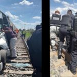 4 lesionados tras impacto del tren a camión de pasajeros vb