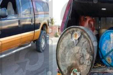 Aseguran camioneta con gasolina robada