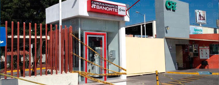 Se resiste a robo cajero automático de Banorte BANORTE CAJERO